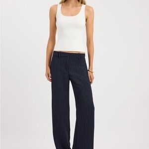 Princess Polly Titus Navy Striped Wide Leg Pants
